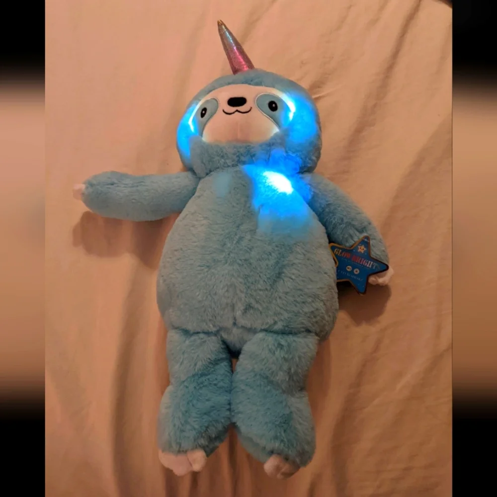 NWT FAO Schwartz Glow Brights Unicorn Sloth - Picture 1 of 5